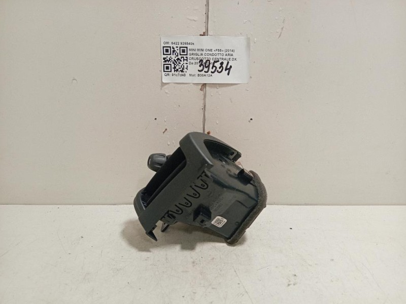 Griglia Condotto ARIA Cruscotto Centrale DX 6422 9265406 Mini MINI ONE F55 2014