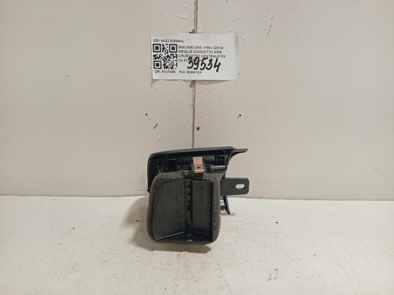 Griglia Condotto ARIA Cruscotto Centrale DX 6422 9265406 Mini MINI ONE F55 2014