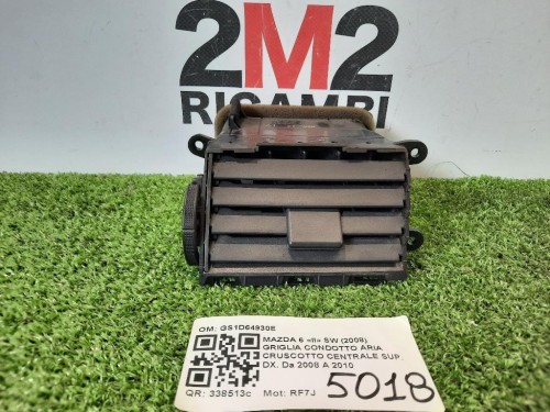 Griglia Condotto ARIA Cruscotto Centrale SUP DX GS1D64930E Mazda 6 II SW 2008