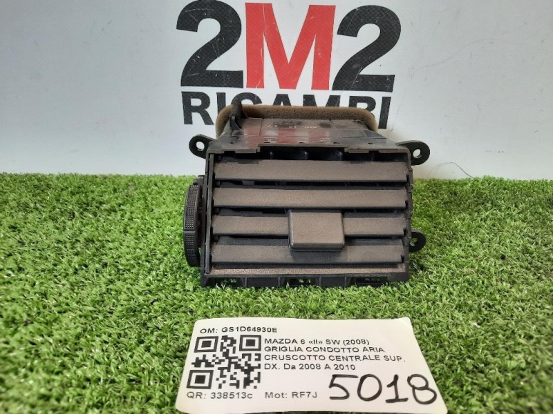 Griglia Condotto ARIA Cruscotto Centrale SUP DX GS1D64930E Mazda 6 II SW 2008