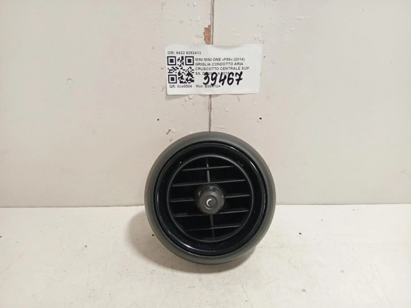 Griglia Condotto ARIA Cruscotto Centrale SUP SX 6422 9262413 Mini MINI ONE F55 2014