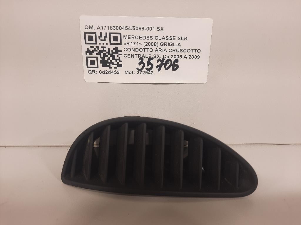 Griglia Condotto ARIA Cruscotto Centrale SX A17183004545069-001 SX Mercedes Classe SLK R171 2008
