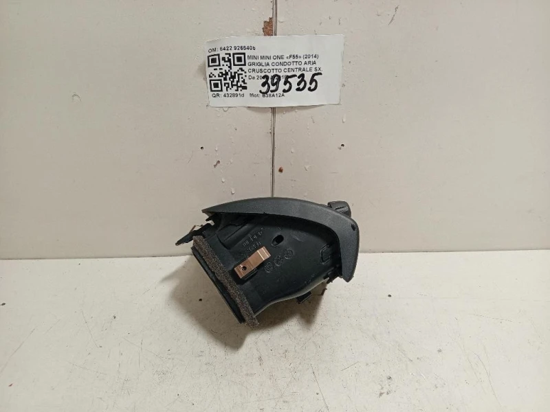 Griglia Condotto ARIA Cruscotto Centrale SX 6422 9265405 Mini MINI ONE F55 2014