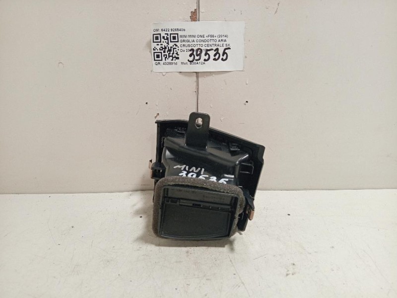 Griglia Condotto ARIA Cruscotto Centrale SX 6422 9265405 Mini MINI ONE F55 2014