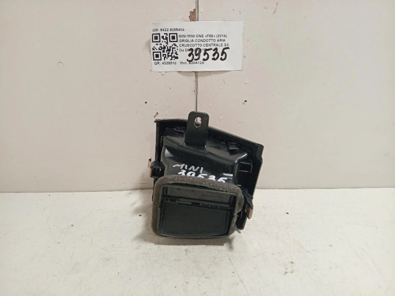 Griglia Condotto ARIA Cruscotto Centrale SX 6422 9265405 Mini MINI ONE F55 2014