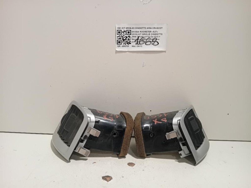 Griglia Condotto Ventilazione Porta ANT DX 5J0819702D9B9 Skoda Roomster 5J7 2010