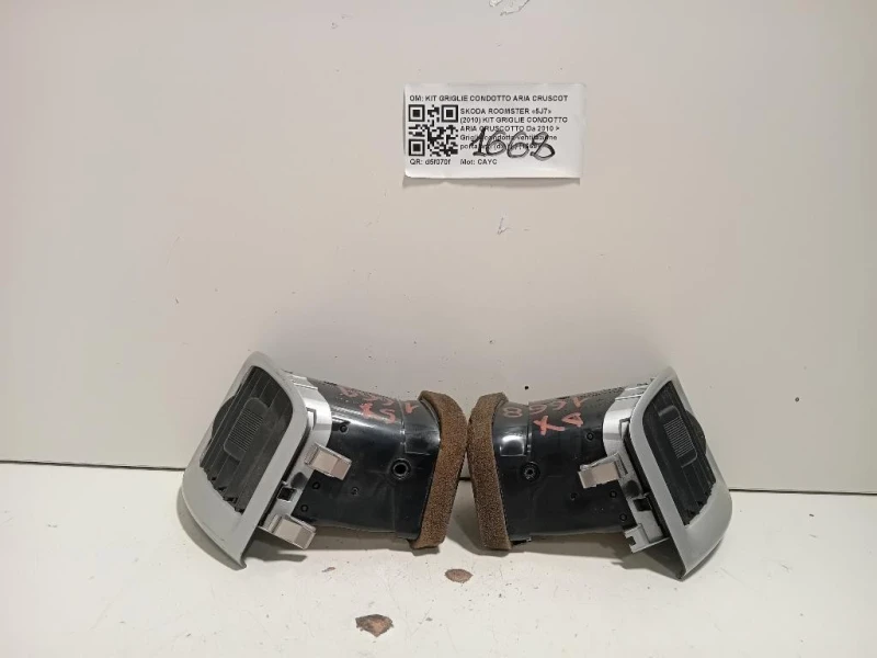 Griglia Condotto Ventilazione Porta ANT DX 5J0819702D9B9 Skoda Roomster 5J7 2010