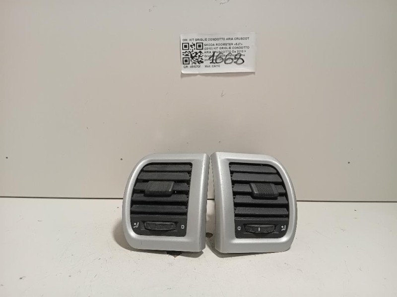 Griglia Condotto Ventilazione Porta ANT DX 5J0819702D9B9 Skoda Roomster 5J7 2010