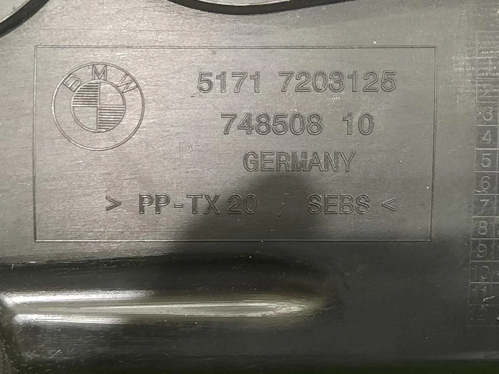 Griglia Copertura Cunetta Acqua 5171 7203125 COPRIPARABREZZA Bmw Serie 5 F10 Berlina 2012