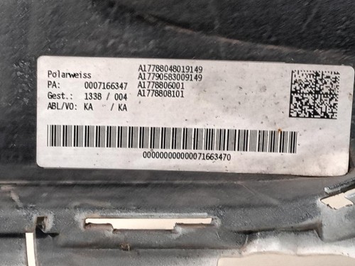 Paraurti POST A1778808101 Mercedes Classe A W177 2018