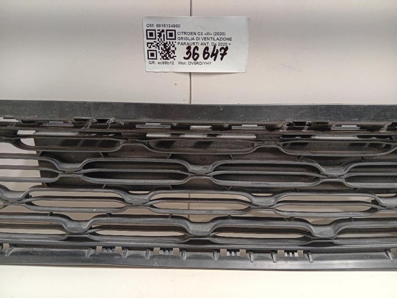 Griglia DI Ventilazione Paraurti ANT 9815134980 Citroen C3 III 2020