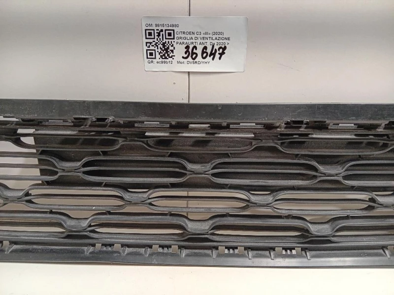 Griglia DI Ventilazione Paraurti ANT 9815134980 Citroen C3 III 2020