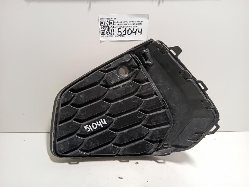Griglia DI Ventilazione Paraurti ANT DX 8Y0807682B Audi A3 8P1 2008