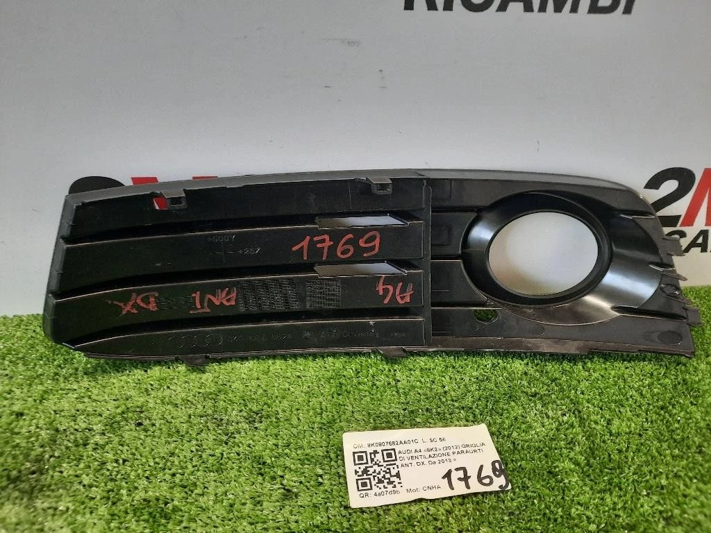 Griglia DI Ventilazione Paraurti ANT DX 8K0807682AA01C Audi A4 8K2 2012