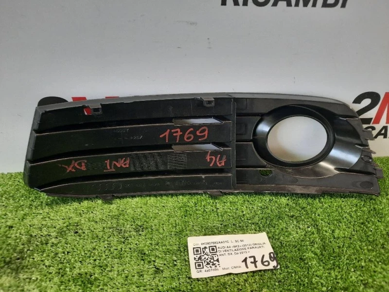Griglia DI Ventilazione Paraurti ANT DX 8K0807682AA01C Audi A4 8K2 2012