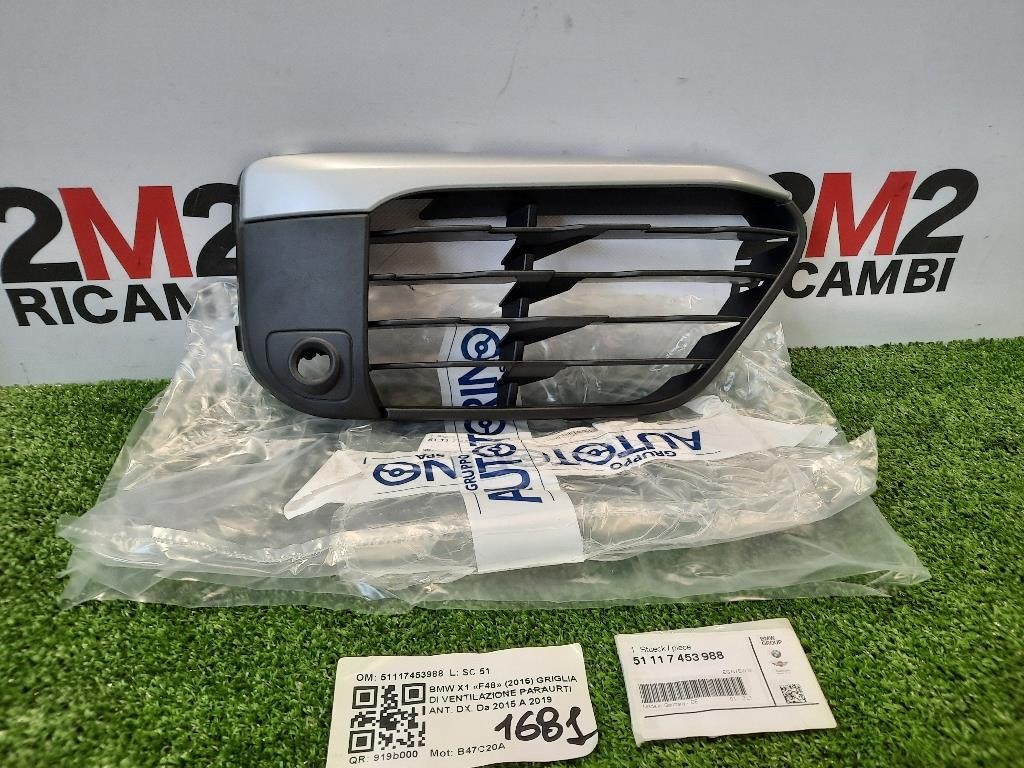 Griglia DI Ventilazione Paraurti ANT DX 51117453988 Bmw X1 F48 2015