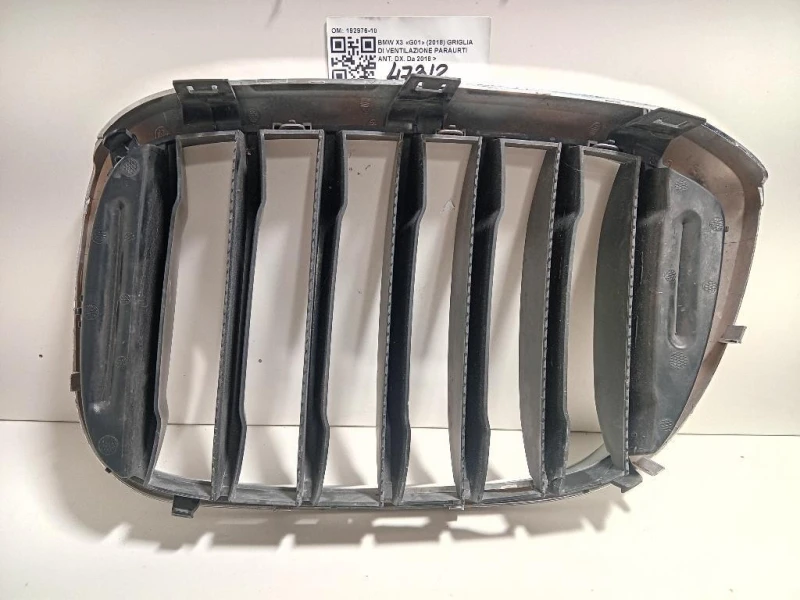 Griglia DI Ventilazione Paraurti ANT DX 192976-10 Bmw X3 G01 2018