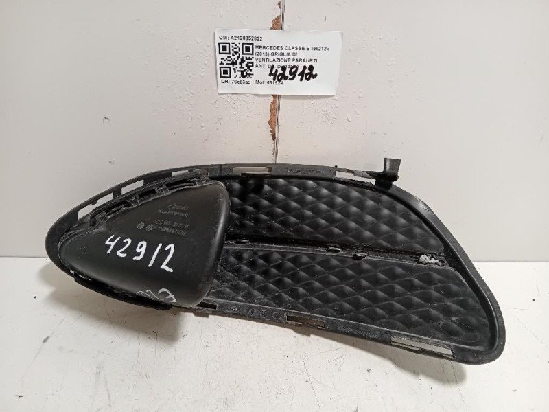 Griglia DI Ventilazione Paraurti ANT DX A2128852822 Mercedes Classe E W212 2013