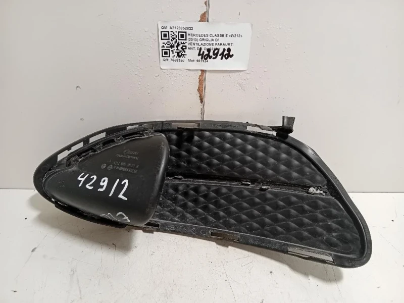 Griglia DI Ventilazione Paraurti ANT DX A2128852822 Mercedes Classe E W212 2013