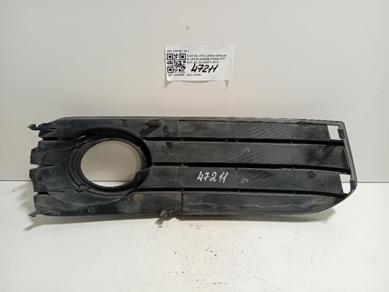 Griglia DI Ventilazione Paraurti ANT SX 8T0 807 681 Audi A5 8T3 2008