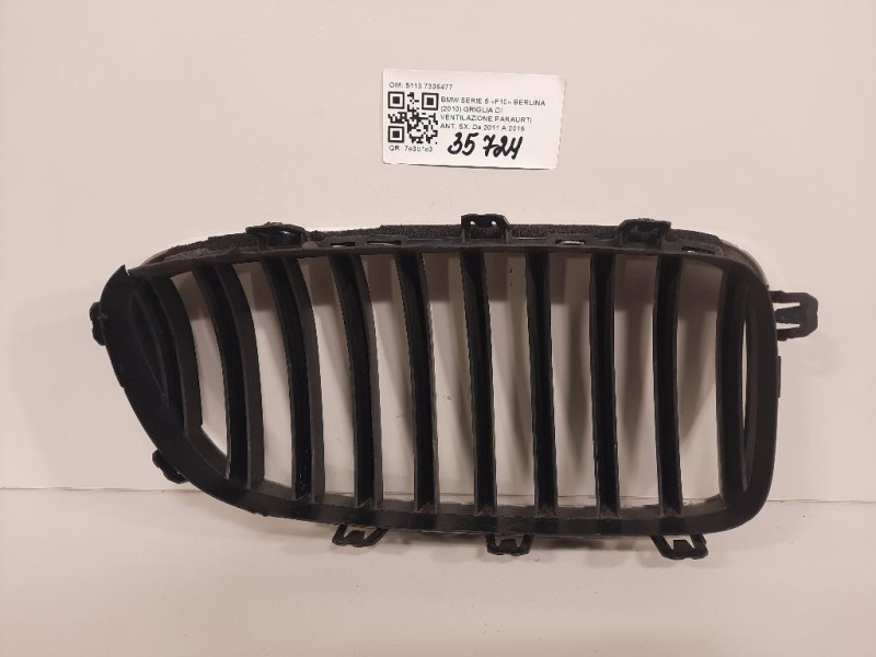 Griglia DI Ventilazione Paraurti ANT SX 51137336477 Bmw Serie 5 F10 Berlina 2010