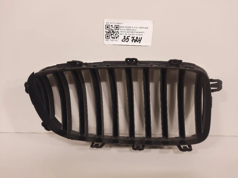 Griglia DI Ventilazione Paraurti ANT SX 51137336477 Bmw Serie 5 F10 Berlina 2010