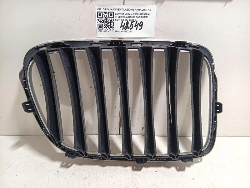 Griglia DI Ventilazione Paraurti ANT SX 51117303755 Bmw X1 E84 2010