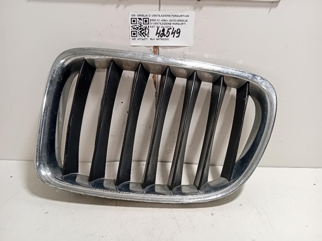 Griglia DI Ventilazione Paraurti ANT SX 51117303755 Bmw X1 E84 2010