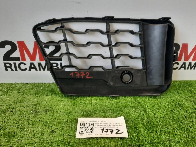 Griglia DI Ventilazione Paraurti ANT SX 51118059889 Bmw X1 F48 2015