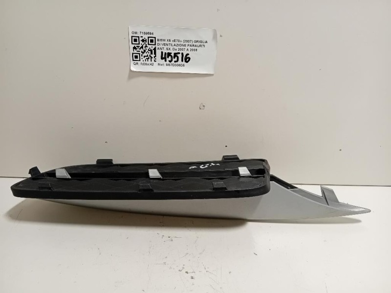 Griglia DI Ventilazione Paraurti ANT SX 7159594 Bmw X5 E70 2007