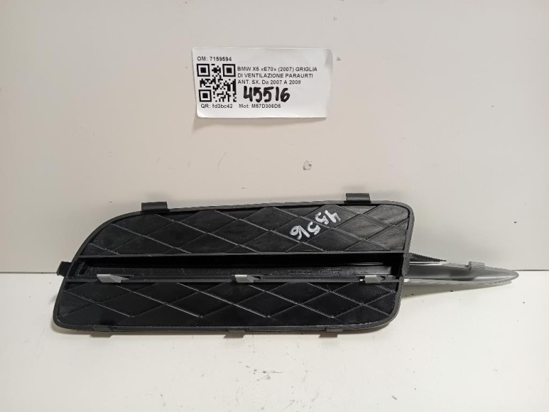 Griglia DI Ventilazione Paraurti ANT SX 7159594 Bmw X5 E70 2007