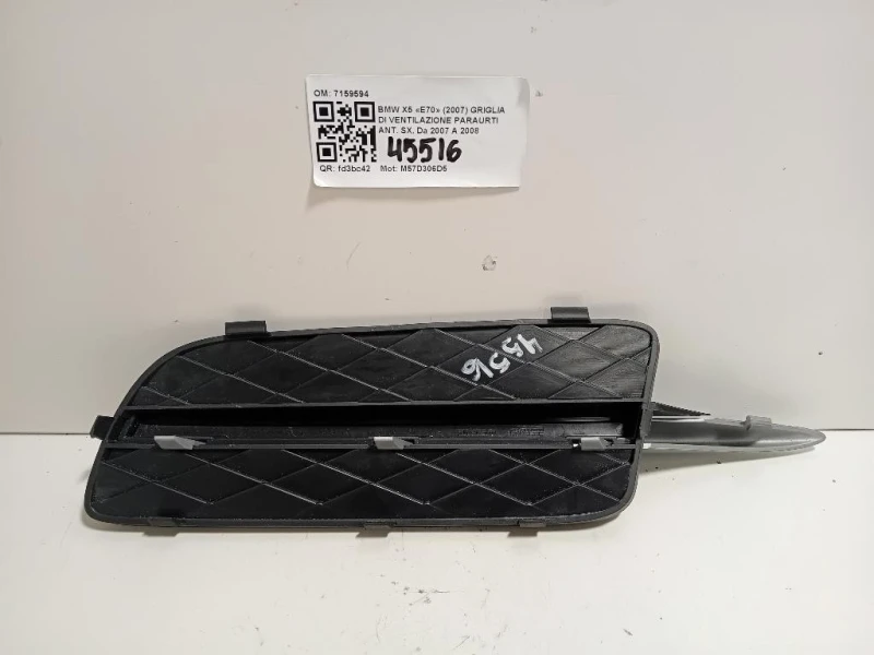 Griglia DI Ventilazione Paraurti ANT SX 7159594 Bmw X5 E70 2007