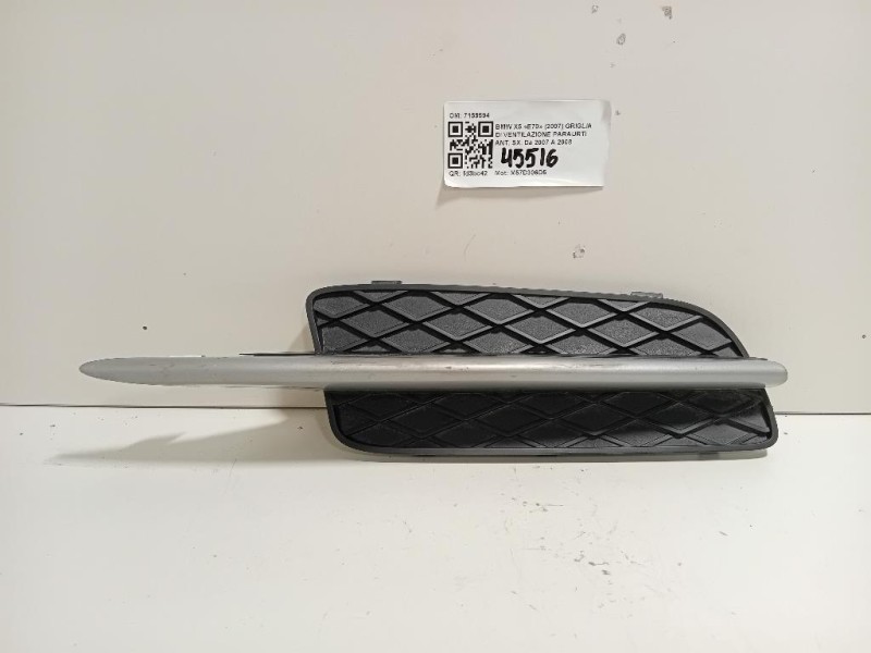 Griglia DI Ventilazione Paraurti ANT SX 7159594 Bmw X5 E70 2007