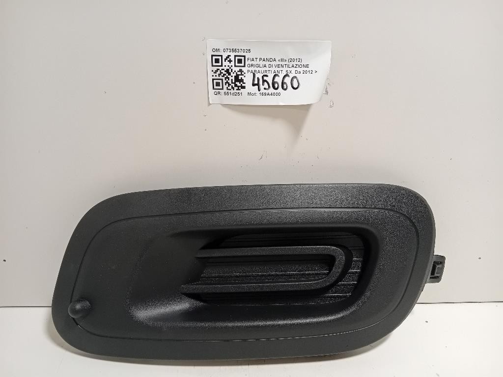 Griglia DI Ventilazione Paraurti ANT SX 0735537025 Fiat Panda III 2012