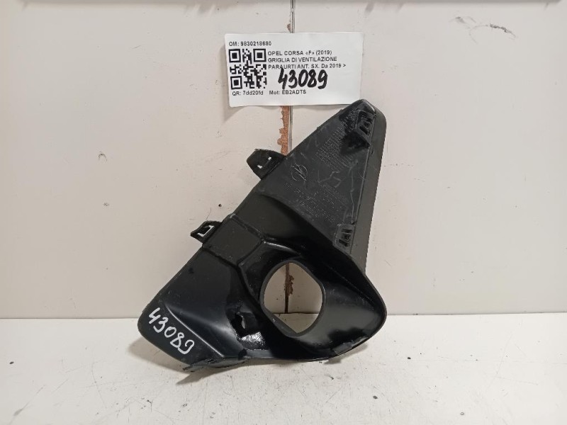 Griglia DI Ventilazione Paraurti ANT SX 9830218680 Opel Corsa F 2019