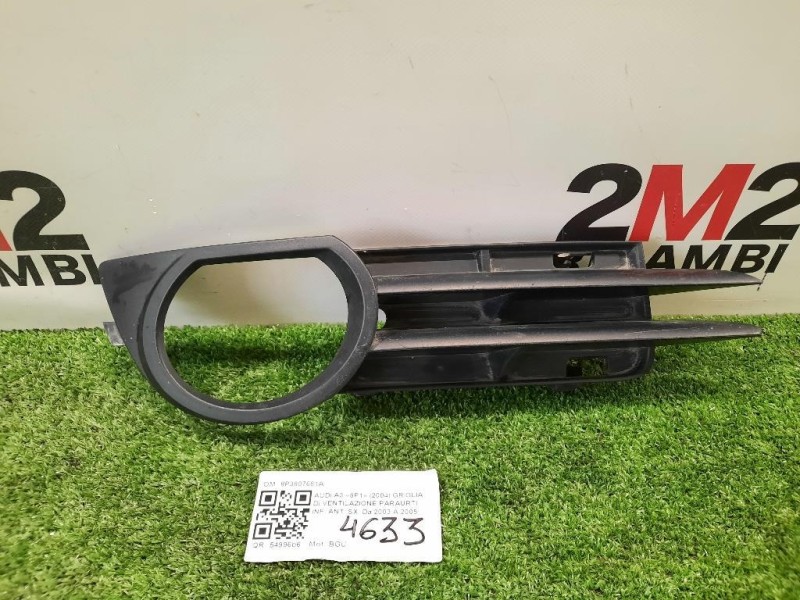 Griglia DI Ventilazione Paraurti INF ANT DX 8P3807681A FENDI FENDINEBBIA CORNICE SX Audi A3 8P1 2004