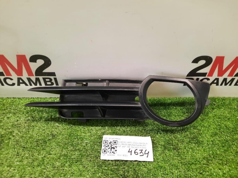 Griglia DI Ventilazione Paraurti INF ANT SX 8P3807682A FENDI FENDINEBBIA CORNICE DX Audi A3 8P1 2004