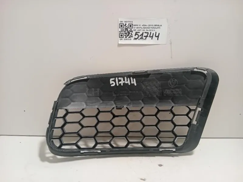 Griglia DI Ventilazione Paraurti INF ANT SX 19017414 Bmw X1 E84 2010
