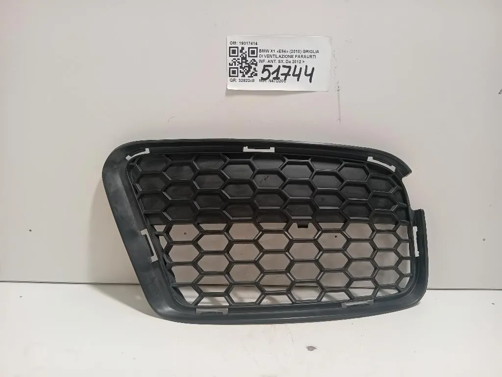 Griglia DI Ventilazione Paraurti INF ANT SX 19017414 Bmw X1 E84 2010