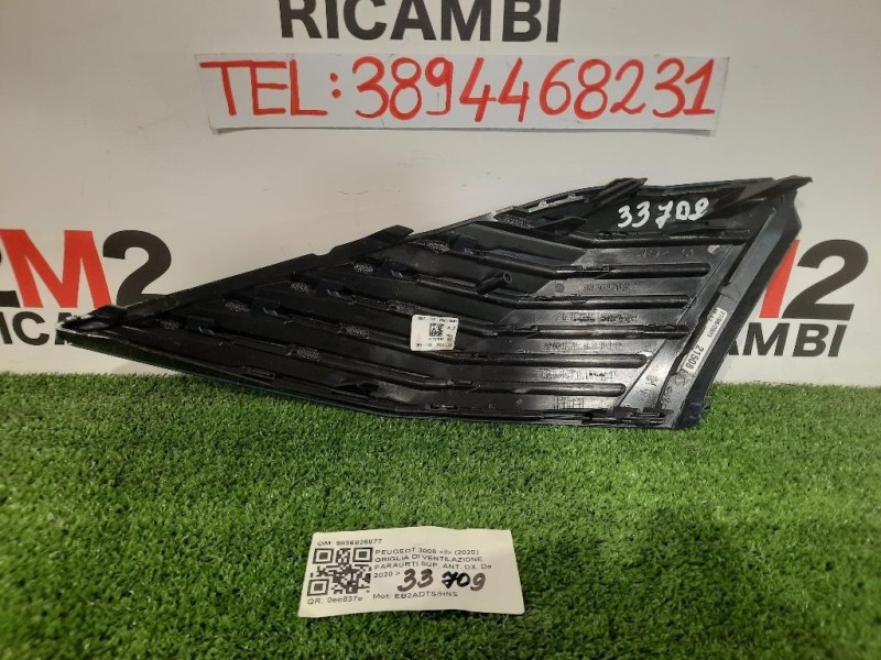 Griglia DI Ventilazione Paraurti SUP ANT DX MODANATURA ANTERIORE 9836826877 Peugeot 3008 II 2020