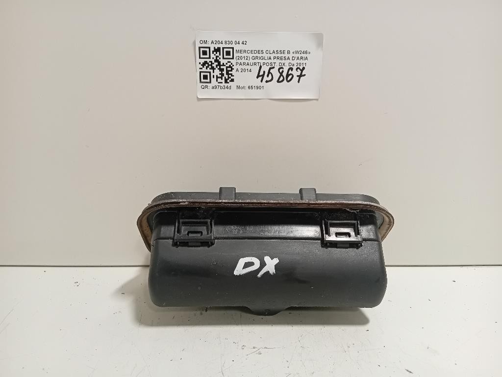 Griglia Presa Daria Paraurti POST DX A204 830 04 42 Mercedes Classe B W246 2012
