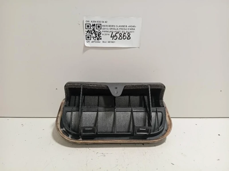Griglia Presa Daria Paraurti POST SX A204 830 04 42 Mercedes Classe B W246 2012