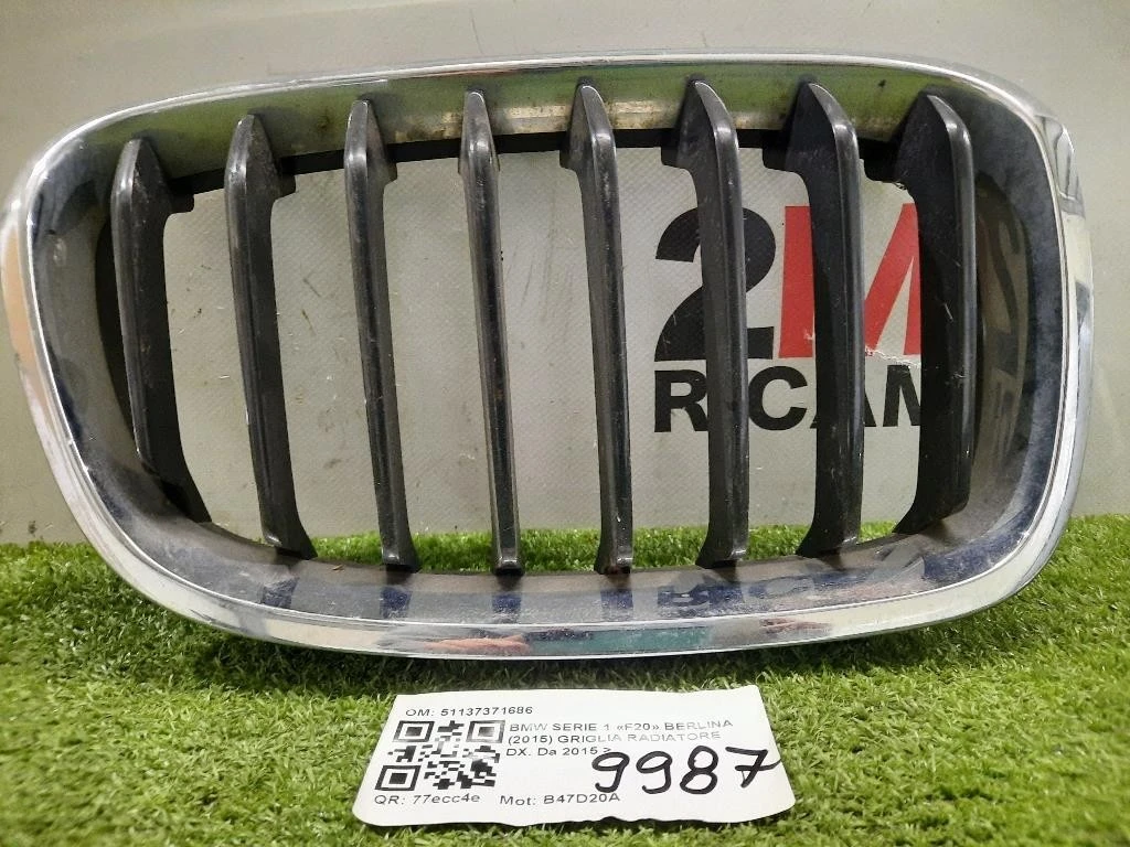 Griglia Radiatore DX 51137371686 Bmw Serie 1 F20 Berlina 2015
