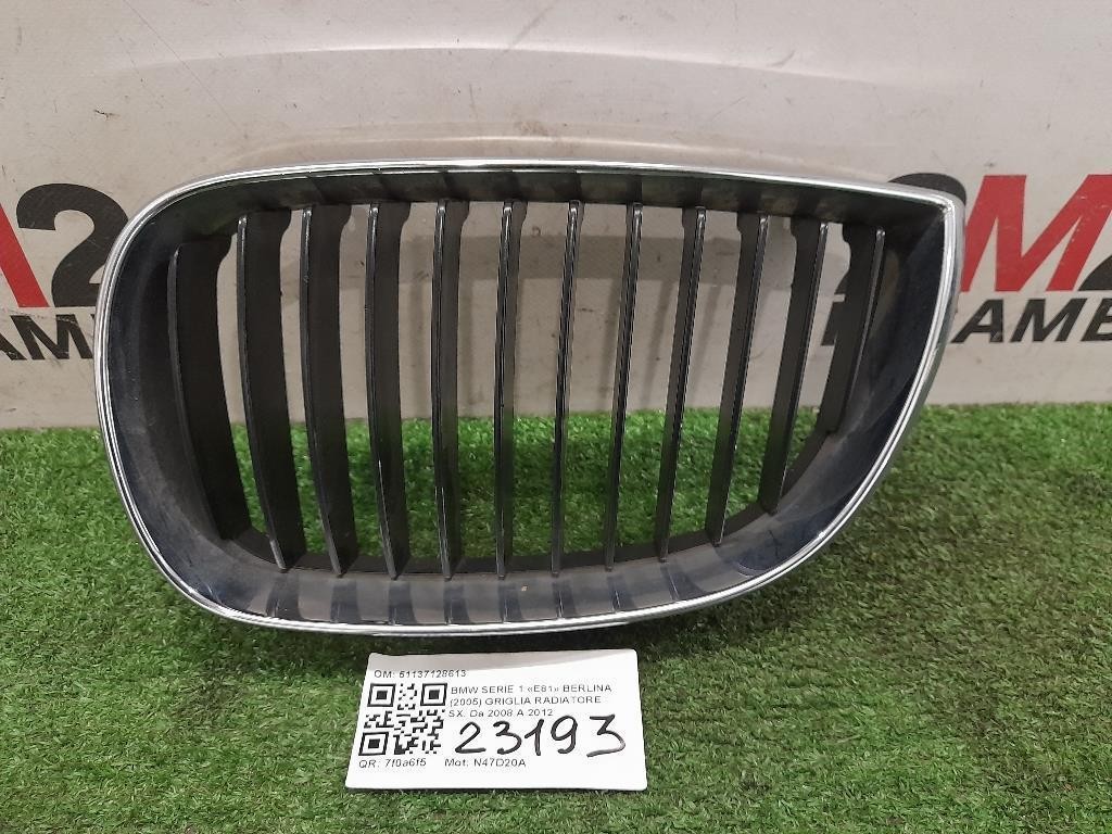 Griglia Radiatore SX 51137128613 Bmw Serie 1 E81 Berlina 2005