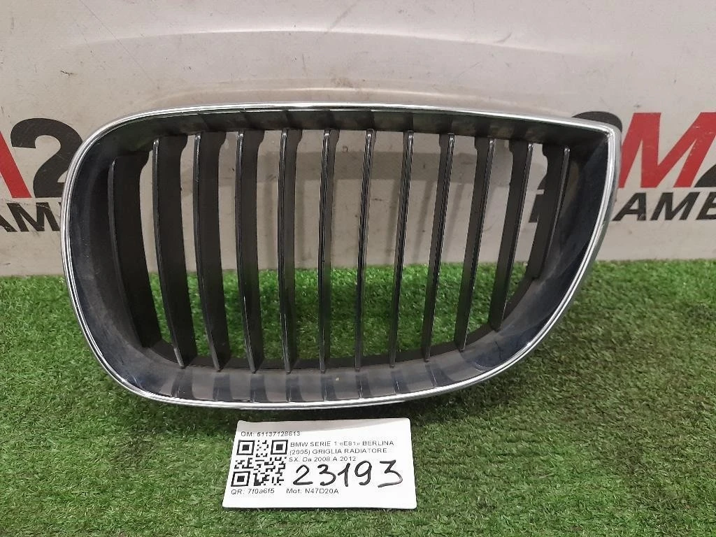 Griglia Radiatore SX 51137128613 Bmw Serie 1 E81 Berlina 2005