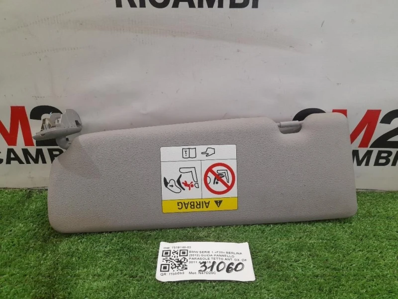 Guida Pannello Parasole Tetto ANT DX 7319148-03 Bmw Serie 1 F20 Berlina 2012