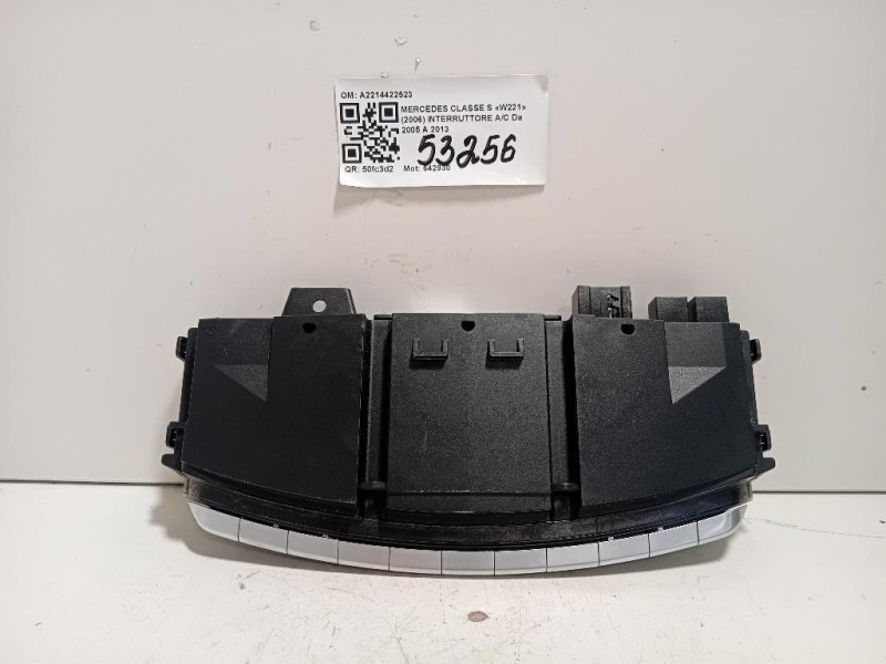 Interruttore AC A2214422523 Mercedes Classe S W221 2006