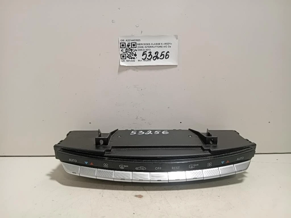 Interruttore AC A2214422523 Mercedes Classe S W221 2006