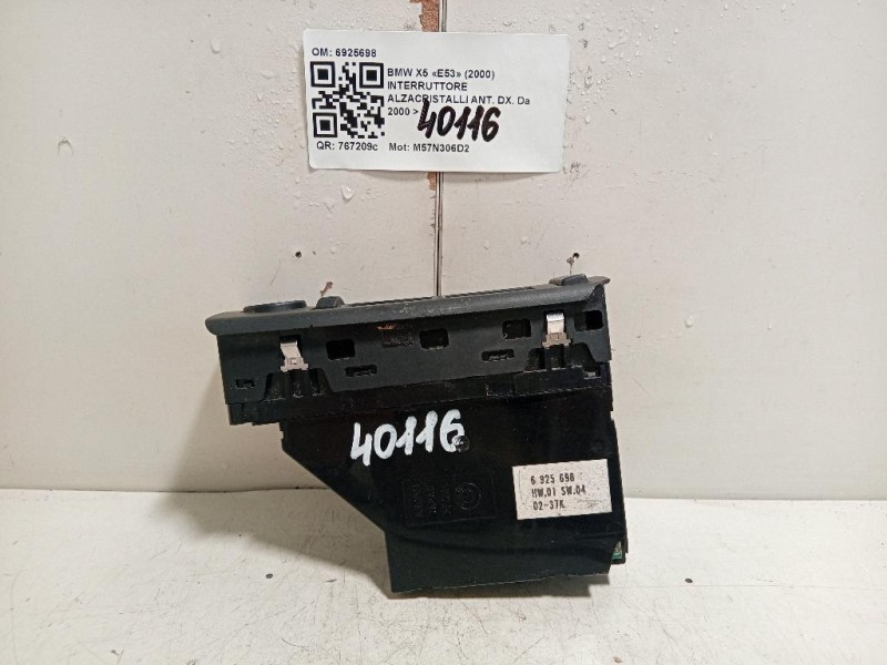 Interruttore Alzacristalli ANT DX 6925698 Bmw X5 E53 2000