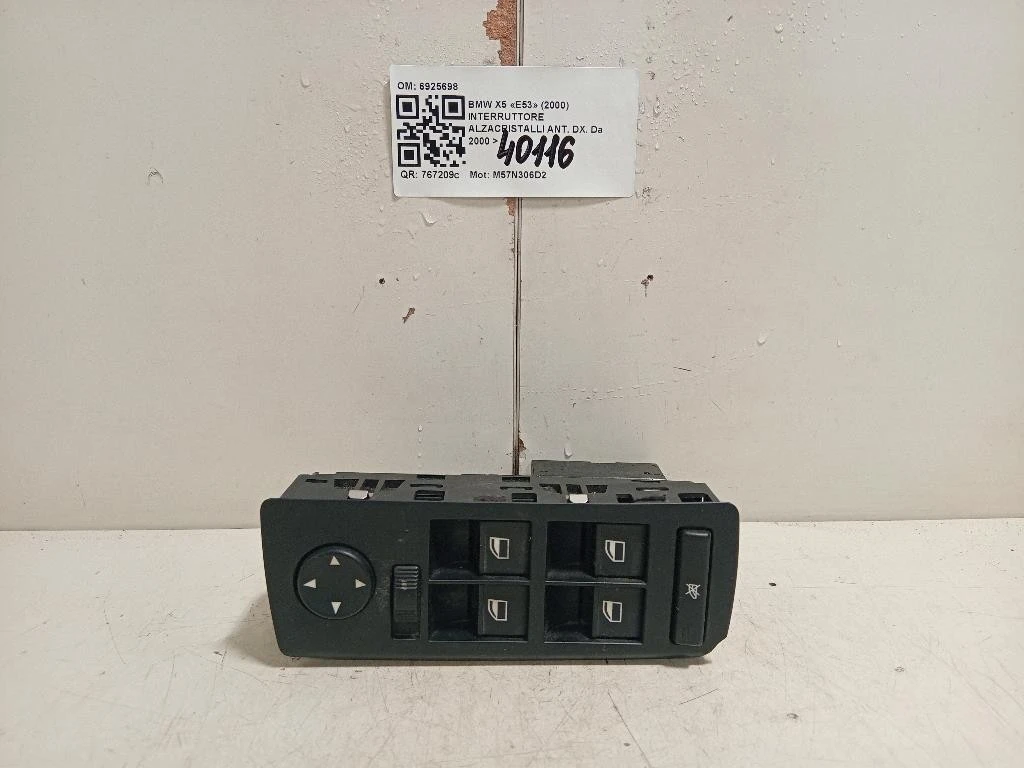 Interruttore Alzacristalli ANT DX 6925698 Bmw X5 E53 2000